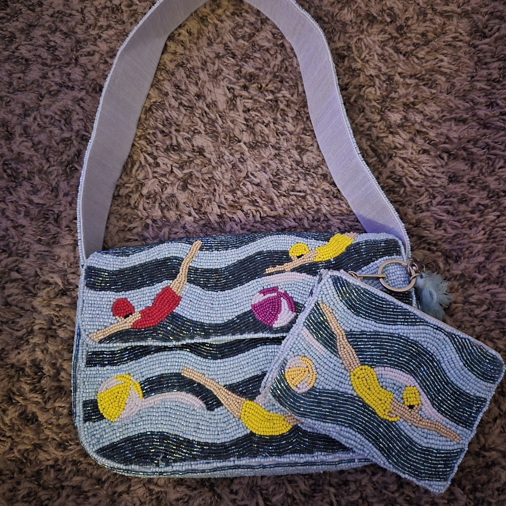 Colorful Swimmer Design Shoulder Bag